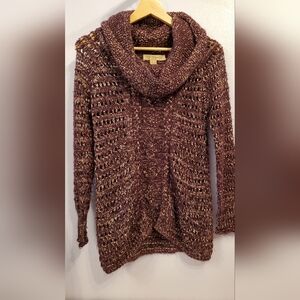 Nine West Vintage America Women's XS Purple & White Cowl Neck Sweater (W2)